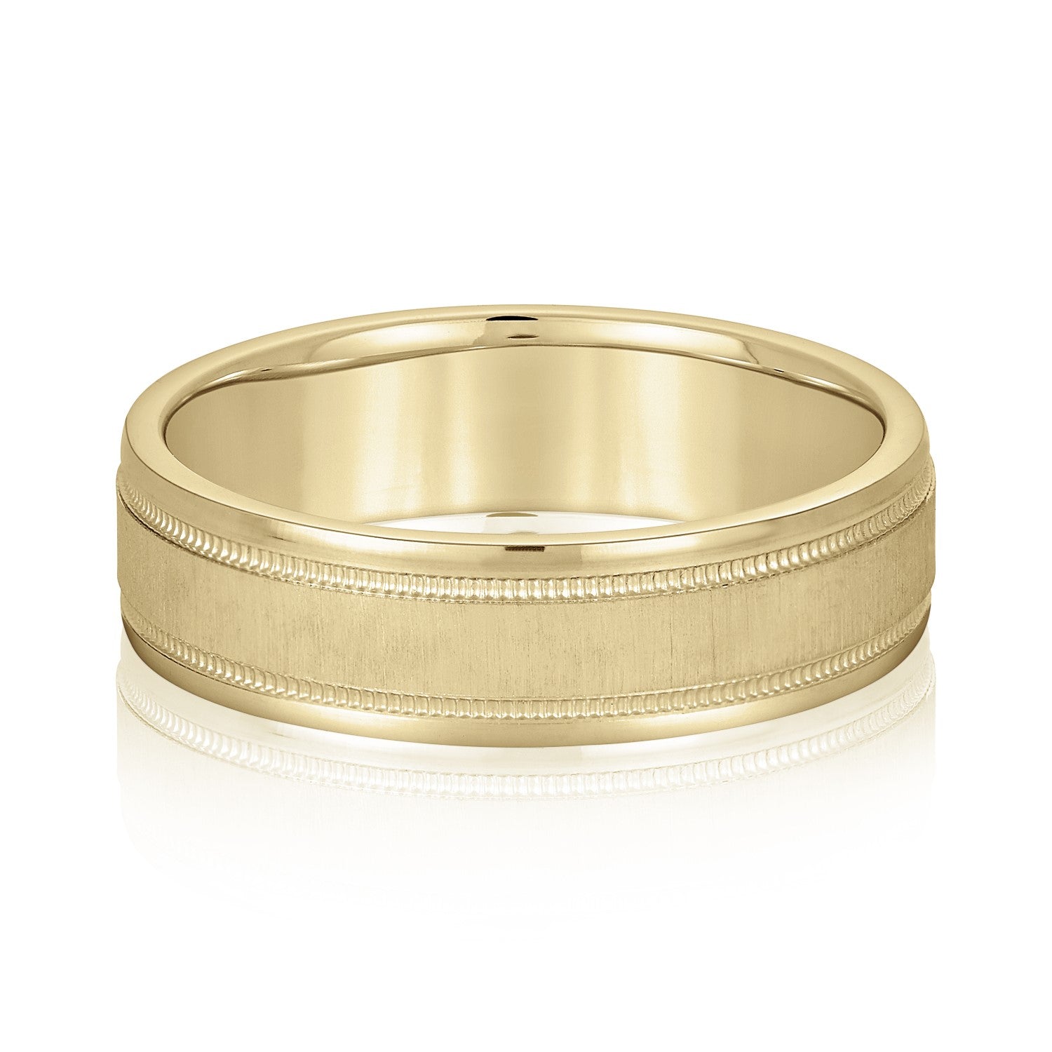 Men's Wedding Ring With Milgrain Accents-VIRABYANI